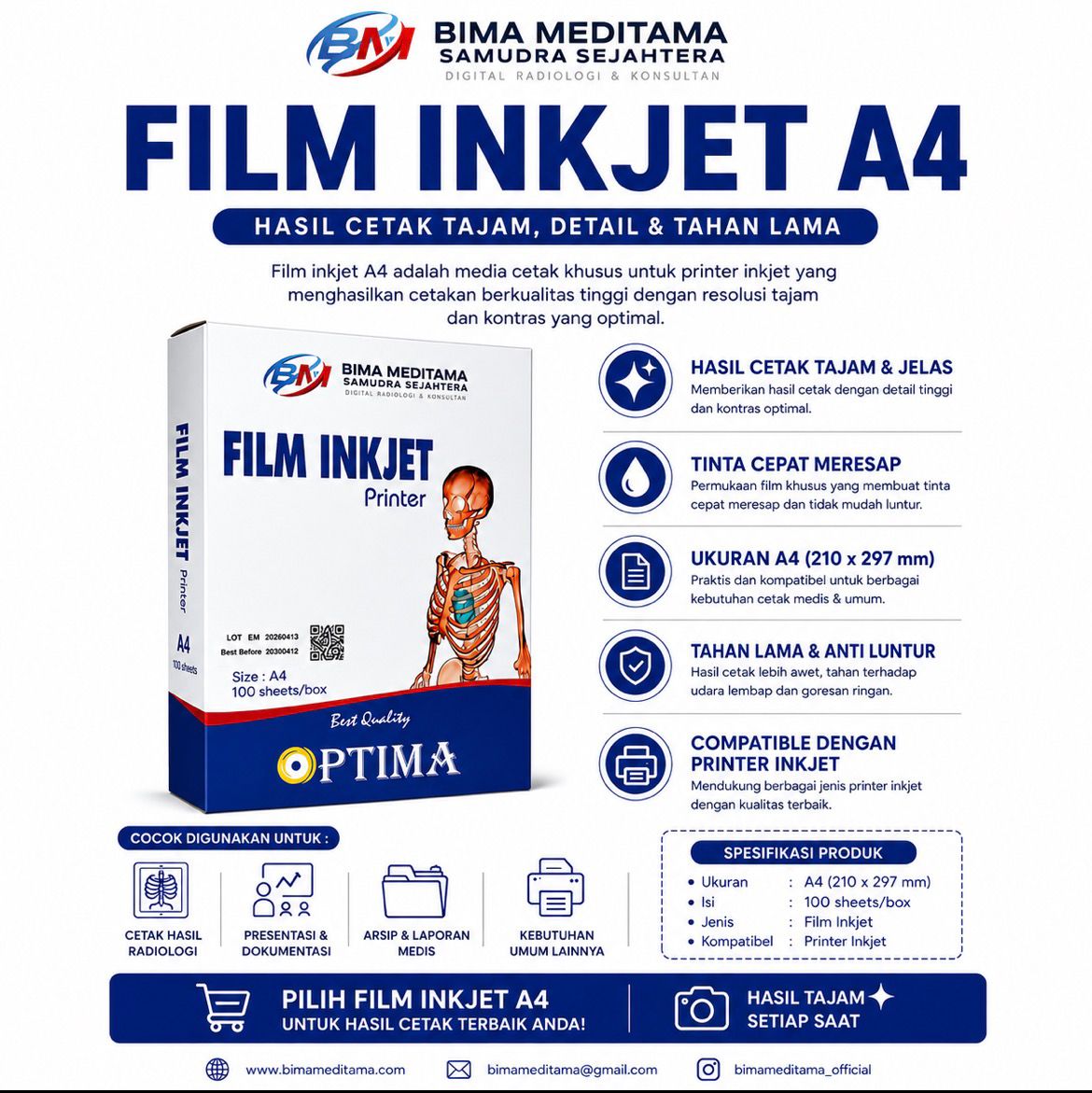 FILM XRAY INKJET MEDIS